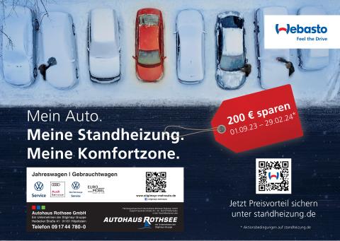 Plakatmotiv vom Autohaus Rothsee, das für Komfortabilität der Autos wirbt